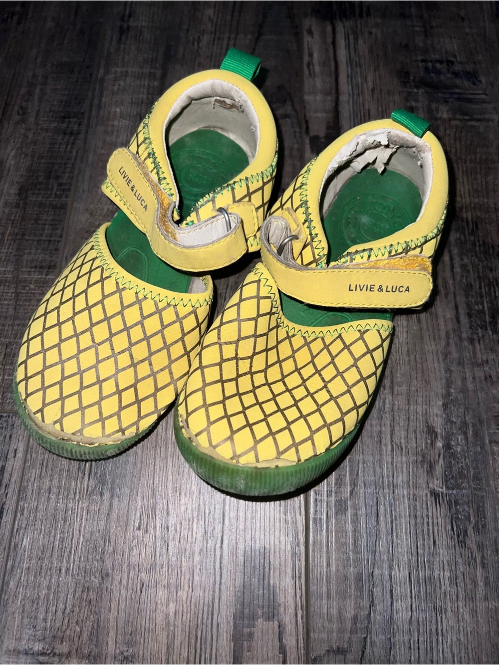 Livie & Luca Kids Yellow Pineapple Medley Shoes